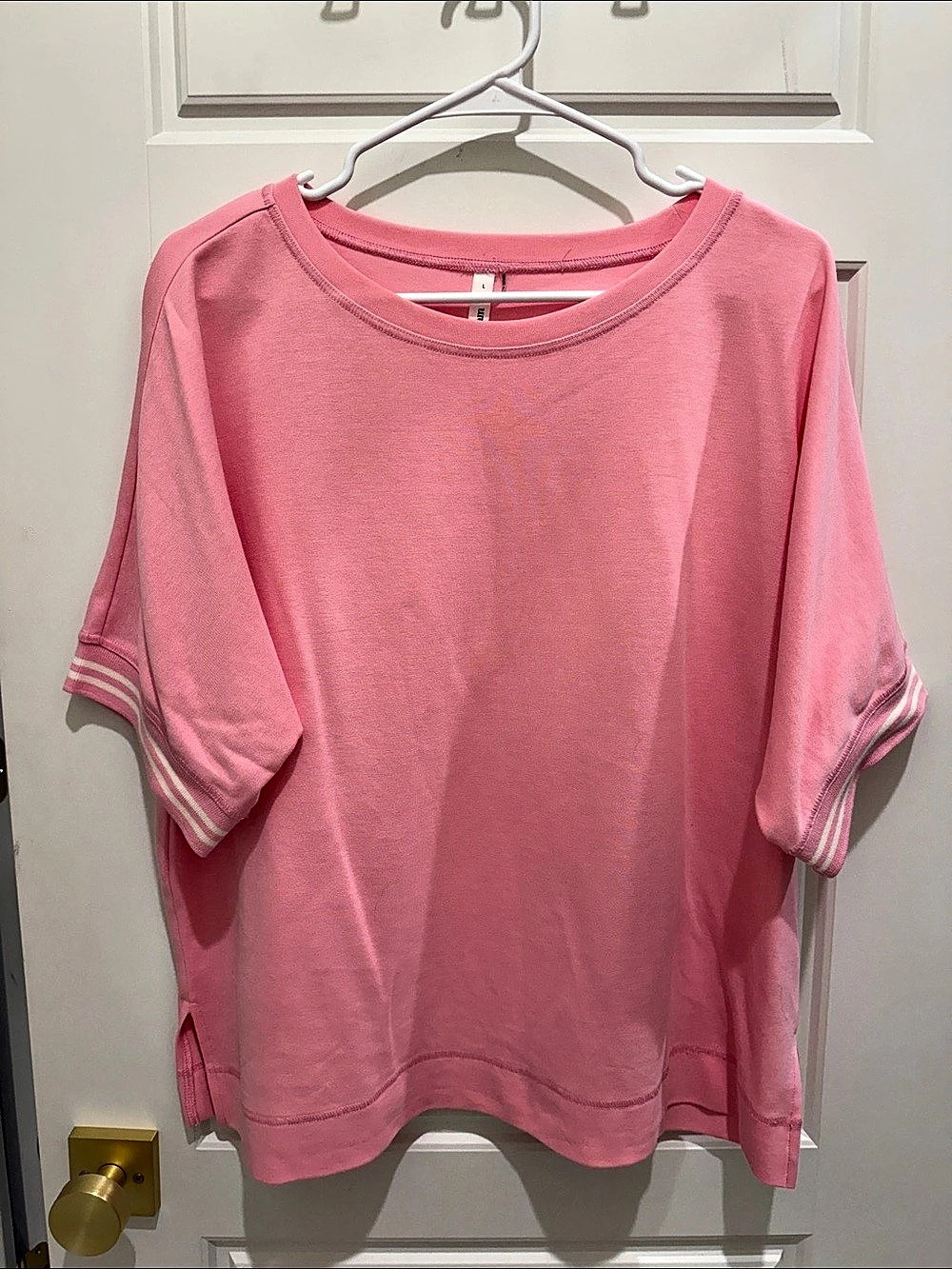 Glam Pink Short Sleeve Top Size Large